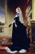 Heinrich Martin Krabbe Portrait of Queen Victoria as widow oil painting on canvas